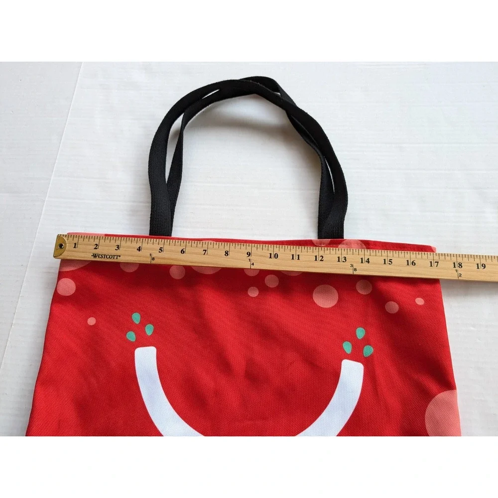 Bubly Sparking Water Tote Bag Limited Edition Red 19x17 Canvas Cherry Strawberry - Picture 4 of 6